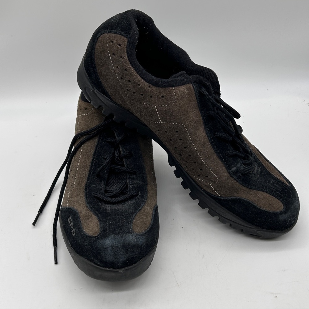 Shimano Spin Shoes SH-MT21 Womens Spinning Brown Black Suede GC - Picture 14 of 16